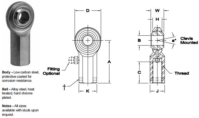 AURORACG-7關(guān)節(jié)軸承圖紙