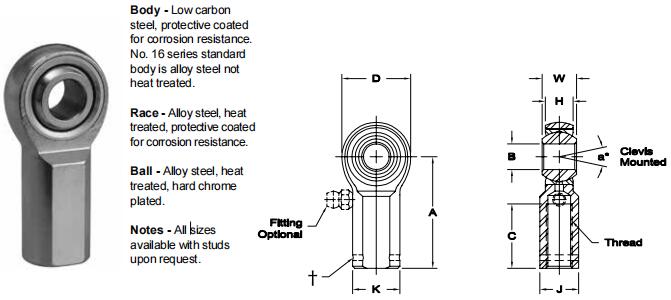 AURORAKG-10關(guān)節(jié)軸承圖紙