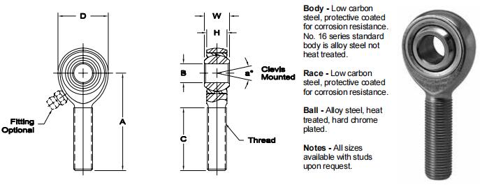 AURORAMM-16-1關(guān)節(jié)軸承圖紙