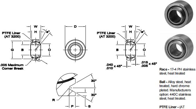 AURORAPNB-7T關(guān)節(jié)軸承圖紙