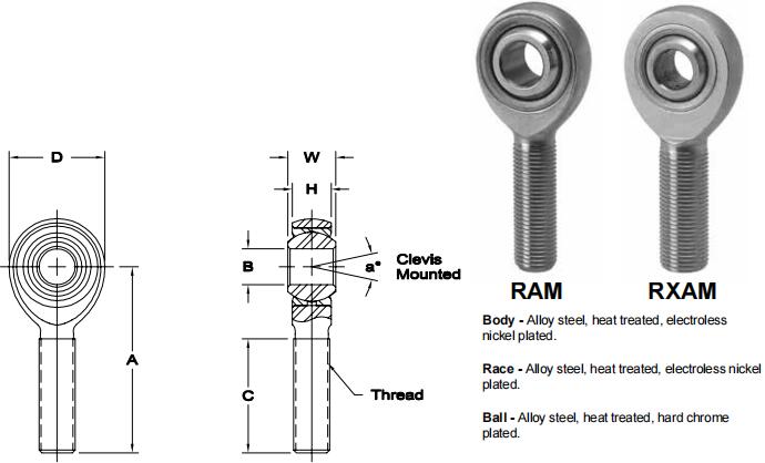 AURORARAB-16T-3關(guān)節(jié)軸承圖紙