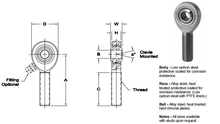 AURORAXM-10關(guān)節(jié)軸承圖紙